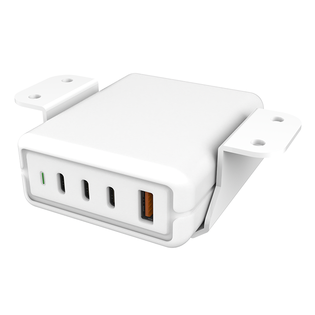 OT-SCAS-005 — 140W GaN Under-Desk Charger | Reliable Multi-Device Power for Demo Counters & Shared Spaces