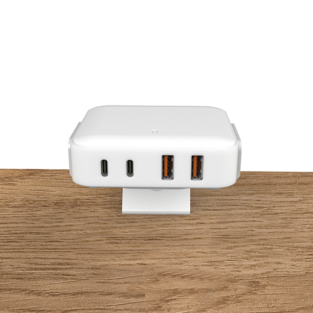 OT-SCAS-003 — 100W GaN Multi-Port Desk-Edge Charger (2× USB-C + 2× USB-A) — Ideal for Demo Counters & Booths