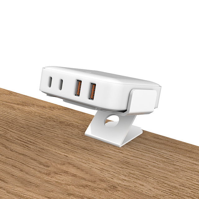 OT-SCAS-003 — 100W GaN Multi-Port Desk-Edge Charger (2× USB-C + 2× USB-A) — Ideal for Demo Counters & Booths