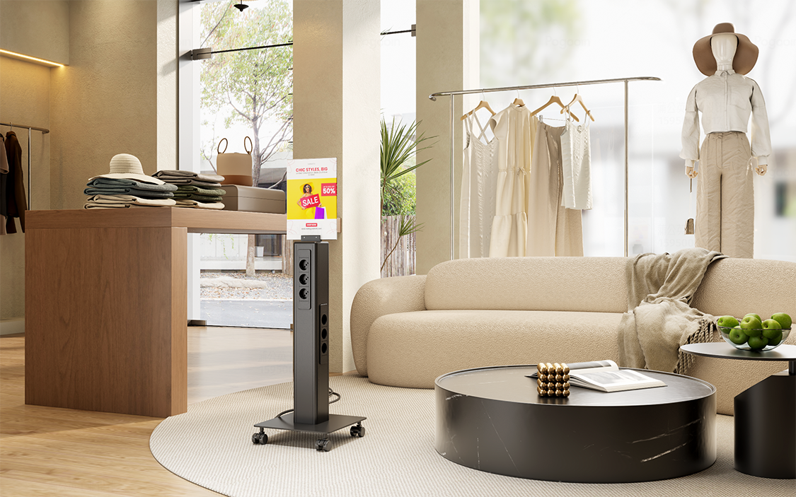 PBK-D charging station with A4 advertising display