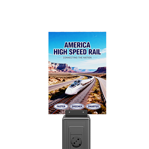 Omnidisplay PBK-D power tower charging station with advertising display
